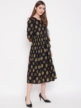 Load image into Gallery viewer, Top yoke Side tie midi dress