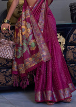 Cargar imagen en el visor de la galería, Plum Purple Handloom Woven Dual Tone Organza Silk Saree with Sequins Work