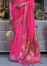 Load image into Gallery viewer, Rose Pink Handloom Woven Dual Tone Organza Silk Saree with Sequins Work