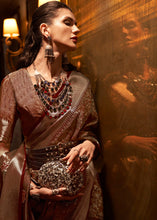Load image into Gallery viewer, Chestnut Brown Two Tone Handloom Woven Organza Silk Saree