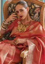 Load image into Gallery viewer, Shades Of Red Woven Satin Tissue Silk Saree