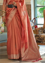 Load image into Gallery viewer, Shades Of Red Woven Satin Tissue Silk Saree