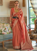 Load image into Gallery viewer, Shades Of Red Woven Satin Tissue Silk Saree