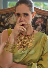 Load image into Gallery viewer, Shades Of Green Woven Satin Tissue Silk Saree