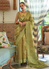 Load image into Gallery viewer, Shades Of Green Woven Satin Tissue Silk Saree