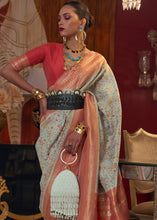 Load image into Gallery viewer, Powder Blue Kashmiri Jamawar Woven Silk Saree