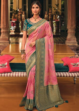 Load image into Gallery viewer, Vivid Green Woven Banarasi Silk Saree with Embroidered Blouse