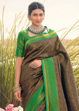 Load image into Gallery viewer, Navy Blue Woven Kanjivaram Silk Saree With Contrast Border &amp; Pallu