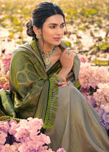 Load image into Gallery viewer, Seal Grey Woven Kanjivaram Silk Saree With Contrast Border &amp; Pallu