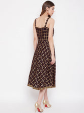 Load image into Gallery viewer, Shoulder strap flared midi dress