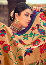 Load image into Gallery viewer, Grape Purple Woven Paithani Banarasi Silk Saree with Swarovski work &amp; Embroidered Blouse