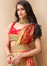 Load image into Gallery viewer, Light Brown Zari Butta Woven Raw Banarasi Silk Saree