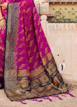 Load image into Gallery viewer, Magenta Purple Zari Butta Woven Raw Banarasi Silk Saree