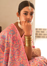 Load image into Gallery viewer, Brink Pink Banarasi Jamawar Kashmiri Woven Silk Saree