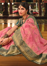 Load image into Gallery viewer, Vivid Green Woven Banarasi Silk Saree with Embroidered Blouse