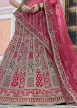 Laden Sie das Bild in den Galerie-Viewer, Cerise Pink Velvet Lehenga Choli Having Heavy Embroidery &amp; Hand work: Bridal Edition