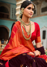 Load image into Gallery viewer, Umber Brown Zari Woven Kanjivaram Silk Saree