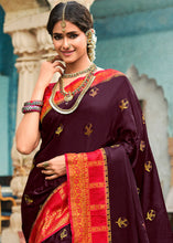 Load image into Gallery viewer, Umber Brown Zari Woven Kanjivaram Silk Saree