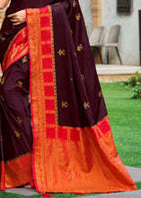 Load image into Gallery viewer, Umber Brown Zari Woven Kanjivaram Silk Saree