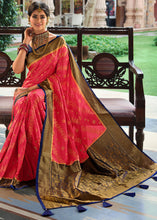 Load image into Gallery viewer, Fiery Rose Pink Zari Woven Kanjivaram Silk Saree