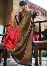 Load image into Gallery viewer, Fiery Rose Pink Zari Woven Kanjivaram Silk Saree