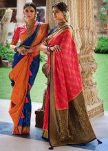 Load image into Gallery viewer, Fiery Rose Pink Zari Woven Kanjivaram Silk Saree
