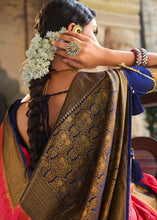 Load image into Gallery viewer, Fiery Rose Pink Zari Woven Kanjivaram Silk Saree