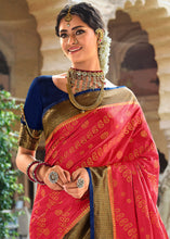 Load image into Gallery viewer, Fiery Rose Pink Zari Woven Kanjivaram Silk Saree