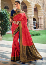 Load image into Gallery viewer, Fiery Rose Pink Zari Woven Kanjivaram Silk Saree