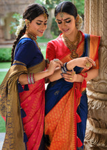 Load image into Gallery viewer, Berry Blue Zari Woven Kanjivaram Silk Saree