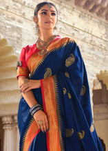 Load image into Gallery viewer, Berry Blue Zari Woven Kanjivaram Silk Saree