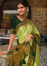 Load image into Gallery viewer, Chartreuse Green Zari Woven Kanjivaram Silk Saree