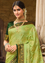 Load image into Gallery viewer, Chartreuse Green Zari Woven Kanjivaram Silk Saree