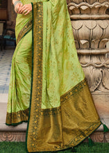 Load image into Gallery viewer, Chartreuse Green Zari Woven Kanjivaram Silk Saree