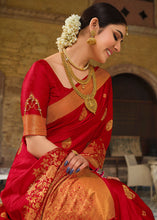 Load image into Gallery viewer, Bridal Red Zari Woven Kanjivaram Silk Saree