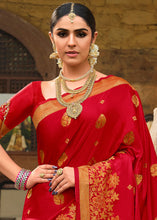 Load image into Gallery viewer, Bridal Red Zari Woven Kanjivaram Silk Saree