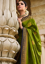 Load image into Gallery viewer, Pear Green Zari Woven Kanjivaram Silk Saree