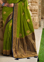 Load image into Gallery viewer, Pear Green Zari Woven Kanjivaram Silk Saree