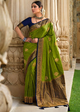Load image into Gallery viewer, Pear Green Zari Woven Kanjivaram Silk Saree