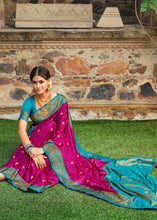Load image into Gallery viewer, Magenta Pink Zari Woven Kanjivaram Silk Saree