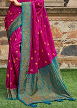 Load image into Gallery viewer, Magenta Pink Zari Woven Kanjivaram Silk Saree
