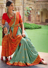 Load image into Gallery viewer, Light Pistachio Green Zari Woven Kanjivaram Silk Saree