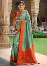 Load image into Gallery viewer, Light Pistachio Green Zari Woven Kanjivaram Silk Saree