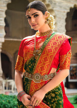 Load image into Gallery viewer, Forest Green Zari Woven Kanjivaram Silk Saree