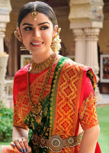Load image into Gallery viewer, Forest Green Zari Woven Kanjivaram Silk Saree