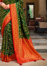 Load image into Gallery viewer, Forest Green Zari Woven Kanjivaram Silk Saree