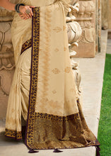 Load image into Gallery viewer, Creamy White Zari Woven Kanjivaram Silk Saree