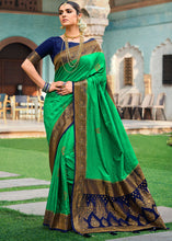 Load image into Gallery viewer, Sea Green Zari Woven Kanjivaram Silk Saree