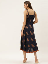 Load image into Gallery viewer, Shoulder strap flared midi dress