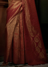 Laden Sie das Bild in den Galerie-Viewer, Milano Red &amp; Golden Blend Woven Kanjivaram Silk Saree